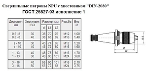 Патрон сверлильный Самозажимной бесключевой с хвостовиком NT 7:24 -30, ПСС- 8 (0,5-8мм,М12) для ст-ков без ЧПУ "CNIC" (cnic59549)